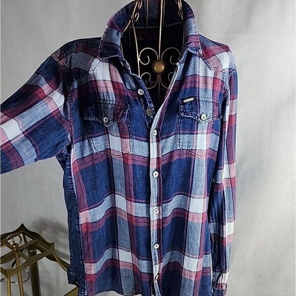 S/P Buffalo David Bitton Plaid Button-down Shirt - Picture 1 of 14